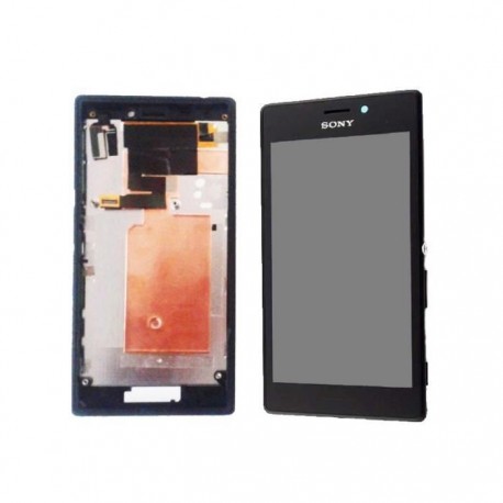 Vitre lcd et chassis pour SONY Xperia M2 D2303 Noir - Gar.3 mois