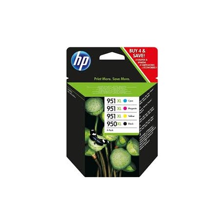 PACK CARTOUCHES HP Noire, Cyan, Magenta, Jaune - 950XL - 951XL - C2P43AE