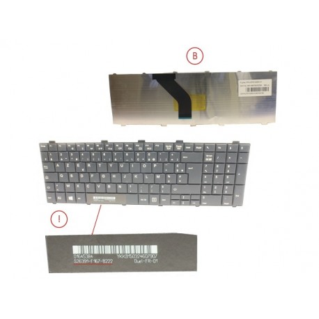 CLAVIER AZERTY NEUF FUJITSU LIFEBOOK AH532 AH512 - S26391-F167-B222 - CP612621-01 MP-11L66003D851W