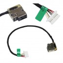 CONNECTEUR DC JACK + CABLE HP Pavilion 15-AB, 15-AC - 90w - 19cm - CBL00666-0170 - 799749-Y17