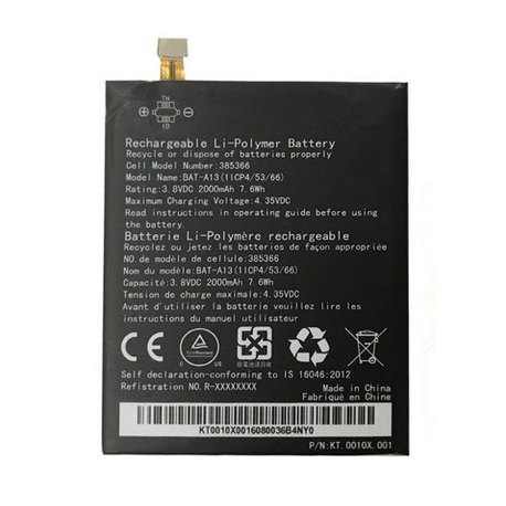 BATTERIE NEUVE ACER Smartphone Liquid Zest  - bat-a13 385366 1icp4/53/66 2000 mAh 3.8 V 7.6wh KT.0010X.001