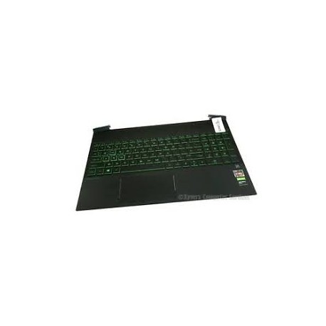 CLAVIER AZERTY RETROECLAIRE + COQUE HP 15-EC - L72597-051