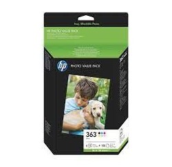 PACK PHOTO HP SERIE 363 - 6 CARTOUCHES + 150FEUILLES 10*15