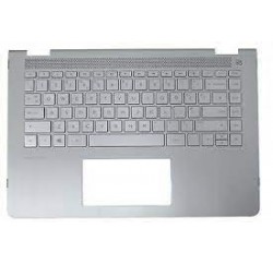 Clavier+coque supérieure azerty HP Pavilion X360 14-BA silver Gar.3 mois