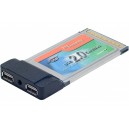 Carte PCMCIA pour ordinateur portable - 2 ports USB 2.0