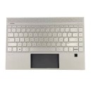 CLAVIER AZERTY RETROECLAIRE + COQUE SUPERIEURE SILVER HP ENVY -13-AQ - L53415-051