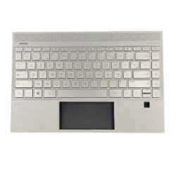 CLAVIER AZERTY RETROECLAIRE + COQUE SUPERIEURE SILVER HP ENVY -13-AQ - L53415-051