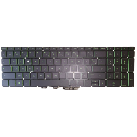 CLAVIER AZERTY RETROECLAIRE VERT HP Pavilion 15-DK - NSK-XN2BC 9Z.NEZBC.20F vert