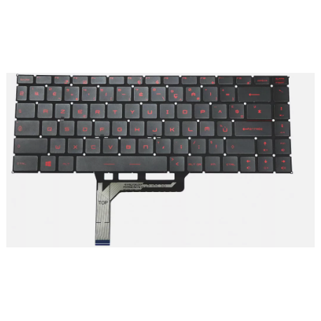 CLAVIER MSI RETROECLAIRE ROUGE MSI MSI Thin GF63 8RC 8RD 9SX 10SX