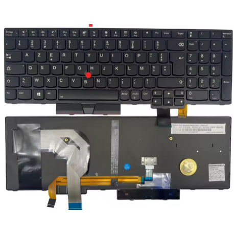CLAVIER AZERTY RETROECLAIRE IBM LENOVO ThinkPad T570, T580, P51s, P52s  - 01HX230 SN20P41572 - Gar 1 an