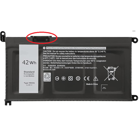 BATTERIE COMPATIBLE DELL Inspiron 3481, 3491, 3793, 5481 - YRDD6 1VX1H VM732 - Gar 1 an