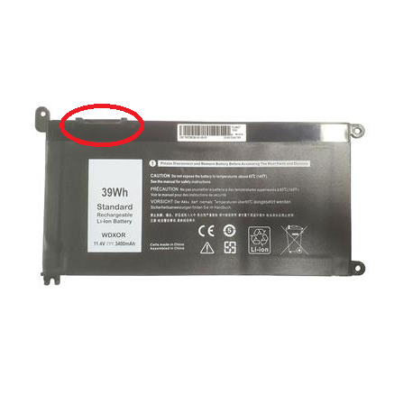BATTERIE COMPATIBLE DELL Inspiron 15 5565, 7368 - WDX0R 0WDX0R Y3F7Y  11.4V 3400mAh 42WH Gar.1 an