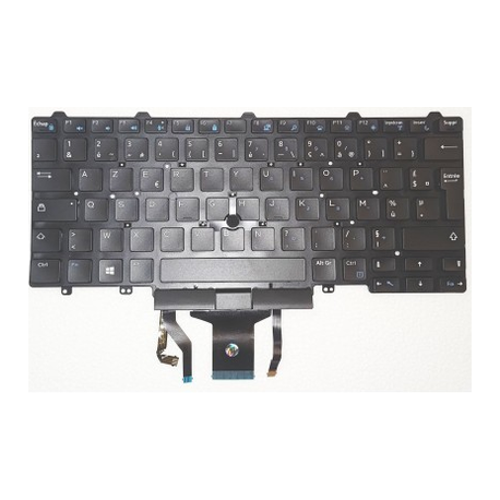 CLAVIER AZERTY RETROECLAIRE DUAL POINTING Dell Latitude 14 7000 E7450, E7470, 7480, 7490 Gar.6 mois