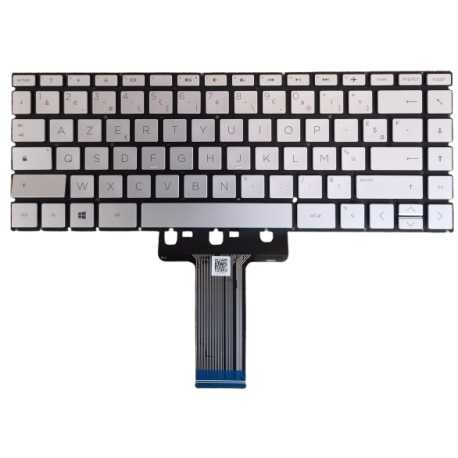 CLAVIER AZERTY ARGENT RETROECLAIRE HP X360 14-BA