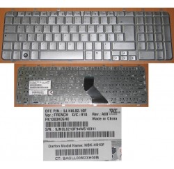 CLAVIER AZERTY NEUF HP DV7 series -  9J.N0L82.10F - NSK-H810F - 483275-051 - Gris argent
